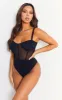 Shape Black Mesh Cup Detail Bodysuit sold by Pretty Little Thing
