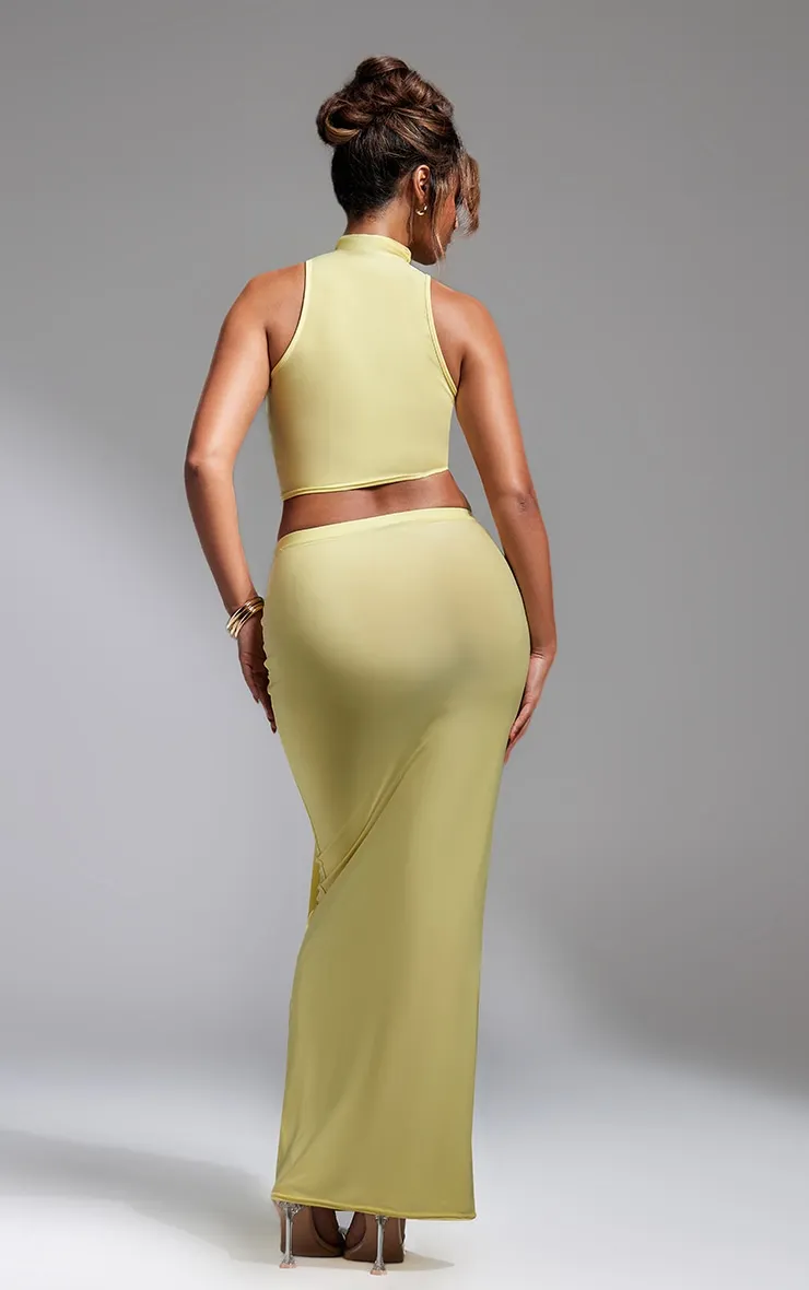 Butter Cream Slinky Tie Detail Maxi Skirt sold by Pretty Little Thing product image thumbnail 2