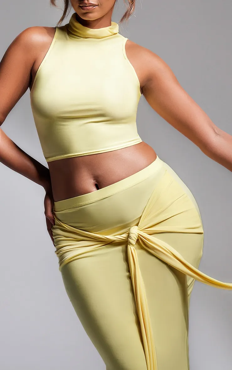 Butter Cream Slinky Tie Detail Maxi Skirt sold by Pretty Little Thing product image thumbnail 4