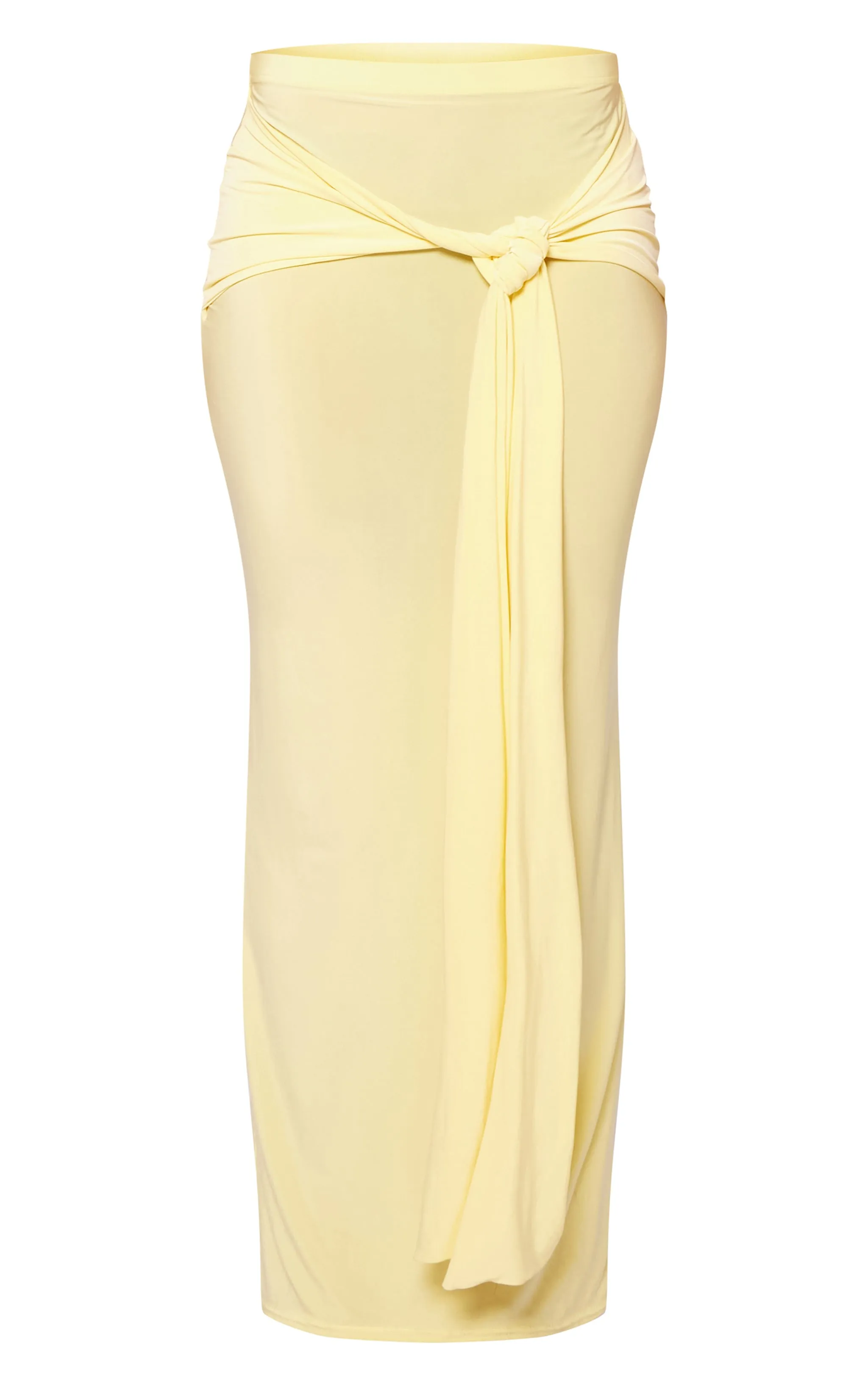 Butter Cream Slinky Tie Detail Maxi Skirt sold by Pretty Little Thing product image thumbnail 5