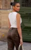 White Slinky Ruched Side Shoulder Detail Top sold by Pretty Little Thing
