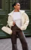 White Slinky Ruched Side Shoulder Detail Top sold by Pretty Little Thing