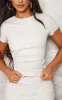 Petite Cream Faux Leather Ruched Asymmetric Top sold by Pretty Little Thing
