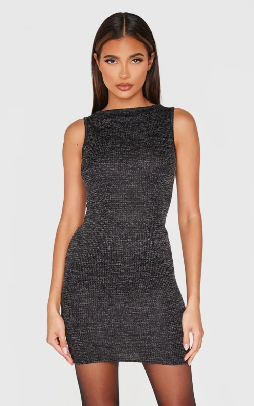 Black Textured Sleeveless Bodycon Dress made by Pretty Little Thing