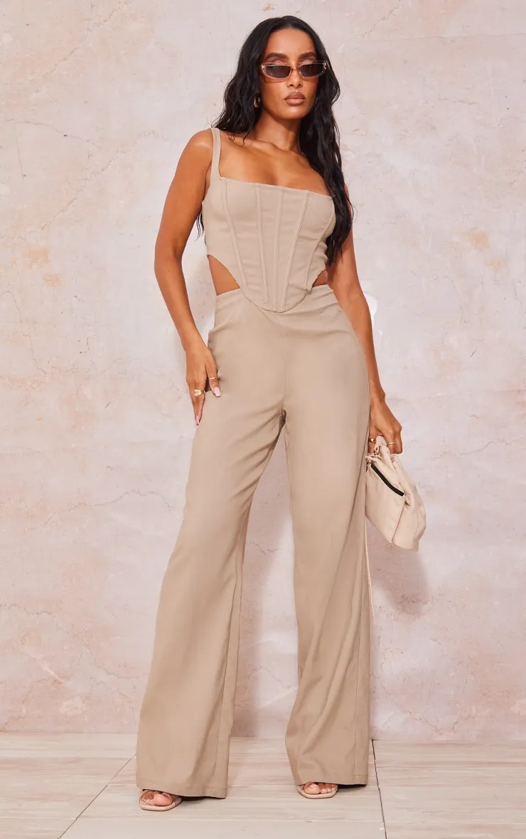 Stone Corset Cut Out Jumpsuit sold by Pretty Little Thing