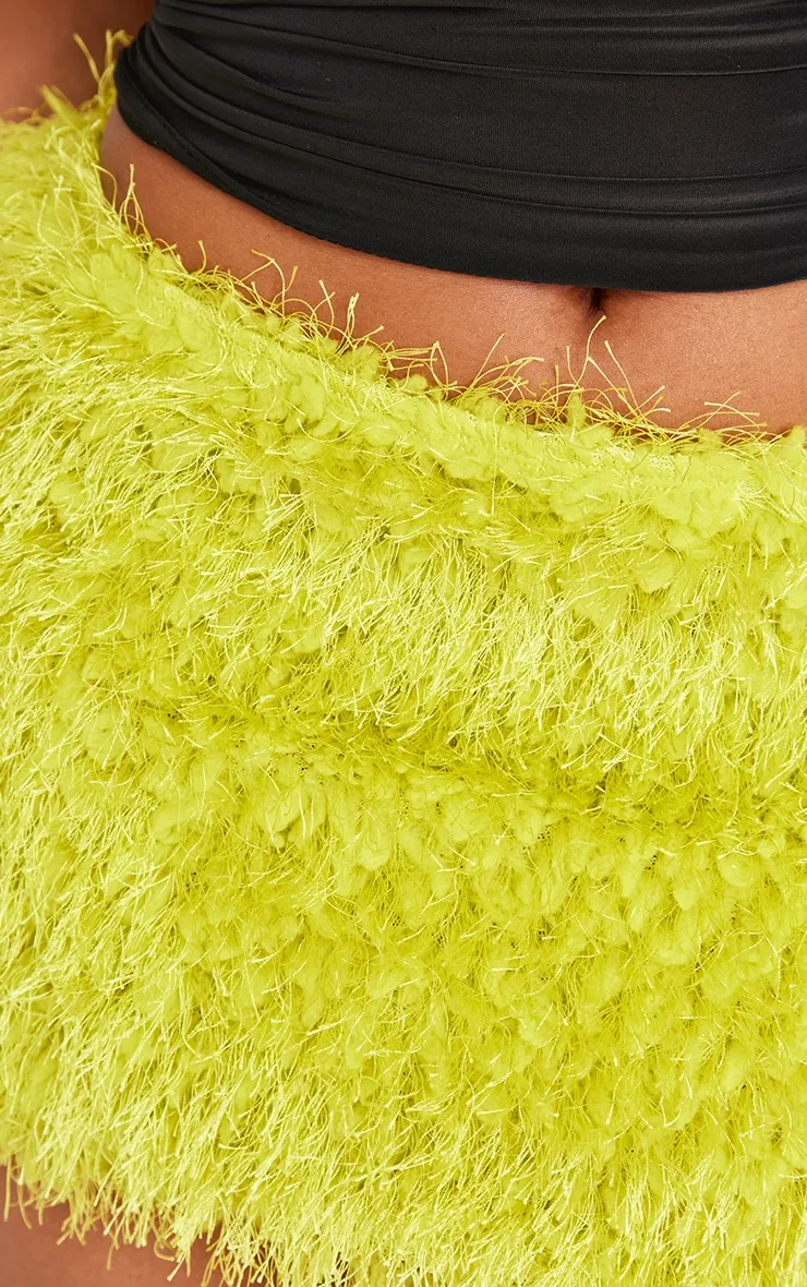 Shape Lime Low Rise Faux Leather Tassle Mini Skirt sold by Pretty Little Thing product image thumbnail 5