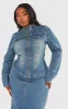 Plus Vintage Wash Zip Up Fitted Denim Jacket sold by Pretty Little Thing