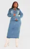 Plus Vintage Wash Zip Up Fitted Denim Jacket sold by Pretty Little Thing
