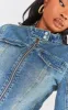 Plus Vintage Wash Zip Up Fitted Denim Jacket sold by Pretty Little Thing