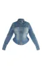 Plus Vintage Wash Zip Up Fitted Denim Jacket sold by Pretty Little Thing