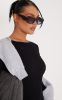 Black Diamond Detail Rectangular Frame Sunglasses sold by Pretty Little Thing