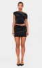 Black Velvet Wrap Detail Mini Skirt sold by Pretty Little Thing