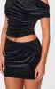 Black Velvet Wrap Detail Mini Skirt sold by Pretty Little Thing