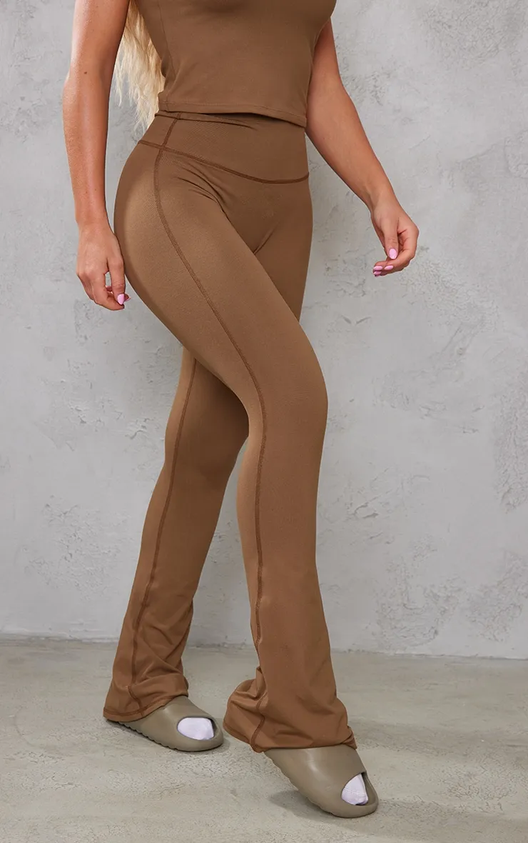 Caramel Sculpt High Waist Flare Yoga Pants sold by Pretty Little Thing product image thumbnail 3