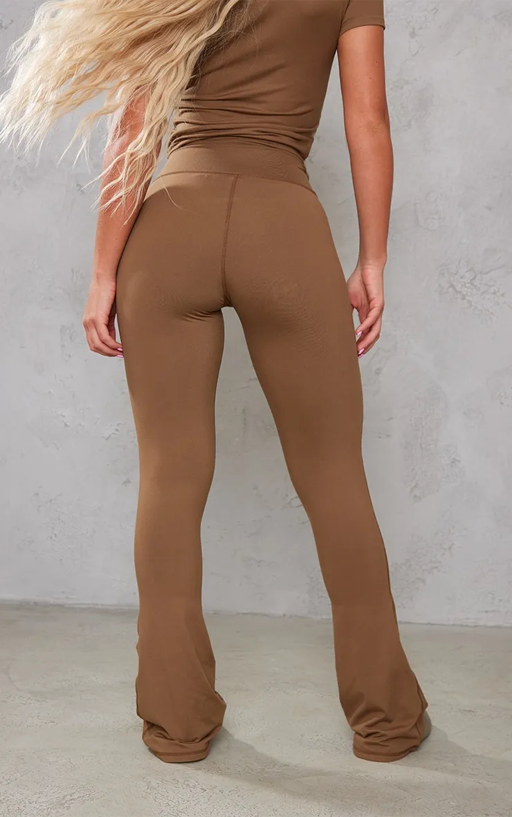 Caramel Sculpt High Waist Flare Yoga Pants sold by Pretty Little Thing product image thumbnail 4
