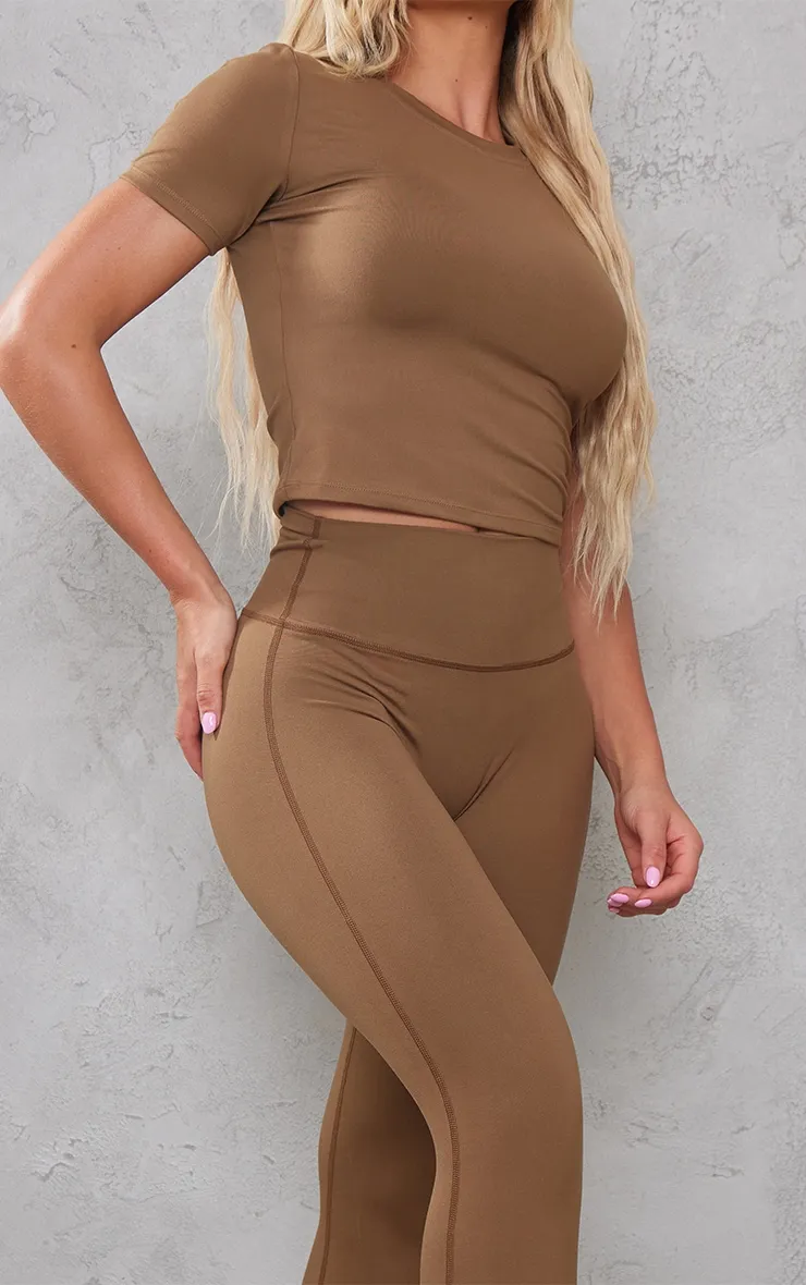 Caramel Sculpt High Waist Flare Yoga Pants sold by Pretty Little Thing product image thumbnail 5