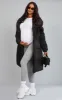 Maternity Black Oversized Collar Belted Longline Puffer Coat sold by Pretty Little Thing