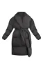 Maternity Black Oversized Collar Belted Longline Puffer Coat sold by Pretty Little Thing