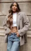 Mink Textured Wool Look Oversized Blazer sold by Pretty Little Thing