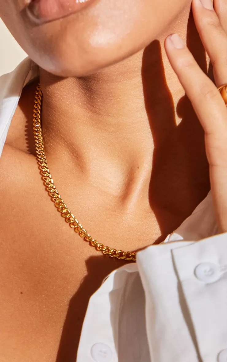 Real Gold Plated Dainty Curb Chain Necklace sold by Pretty Little Thing product image thumbnail 2