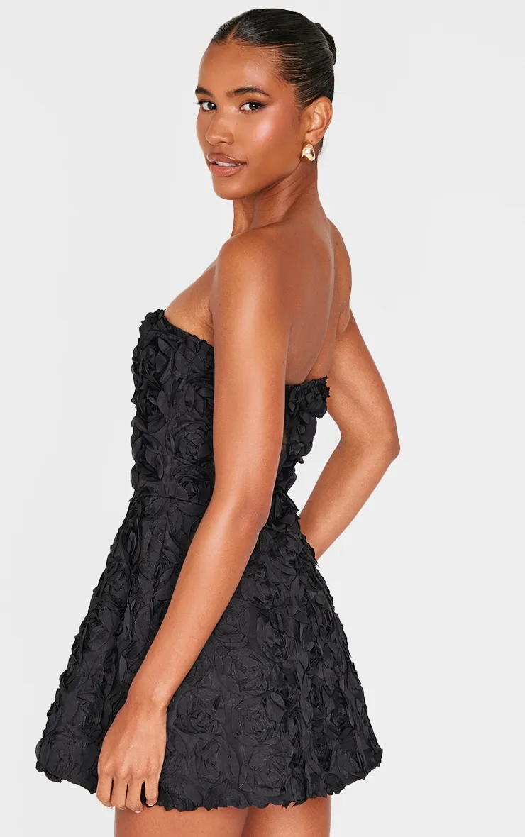 Black Floral Ruffle A-line Dress sold by Pretty Little Thing product image thumbnail 2