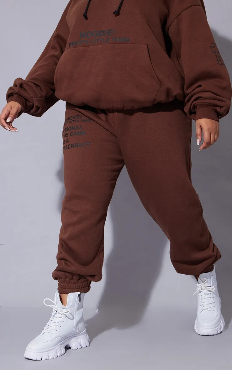 PRETTYLITTLETHING Plus Chocolate Slogan Print Joggers sold by Pretty Little Thing product image thumbnail 2