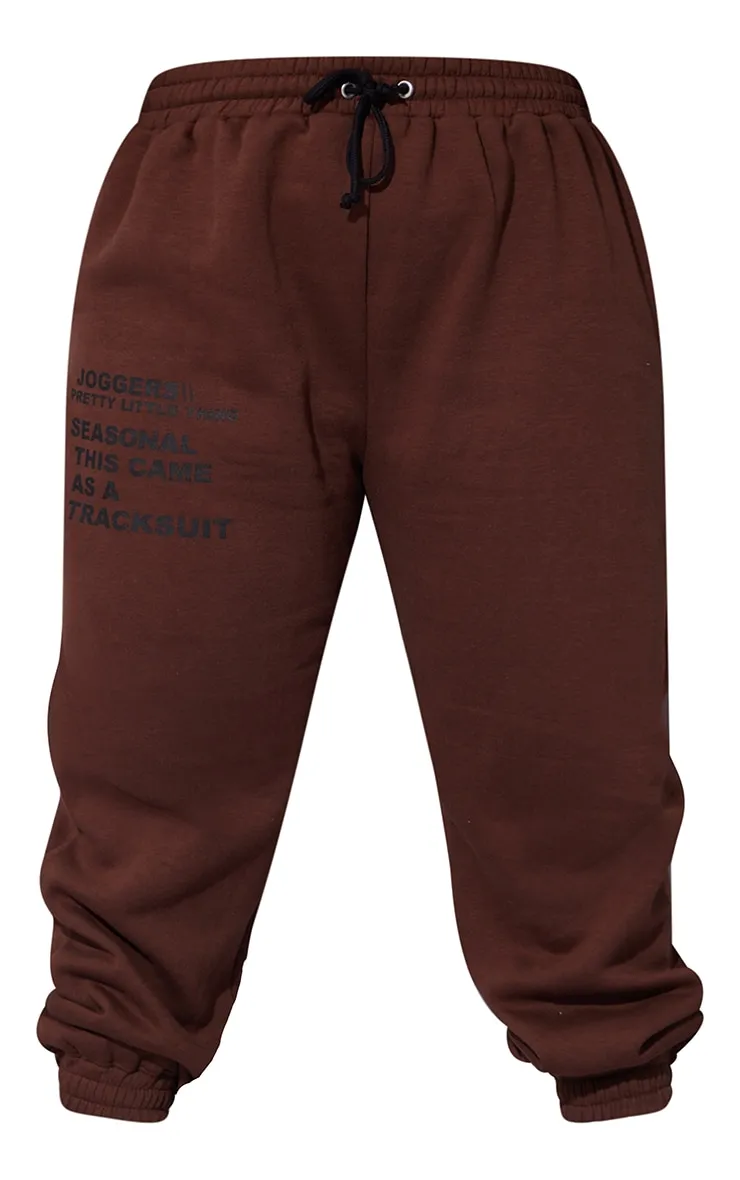 PRETTYLITTLETHING Plus Chocolate Slogan Print Joggers sold by Pretty Little Thing product image thumbnail 5
