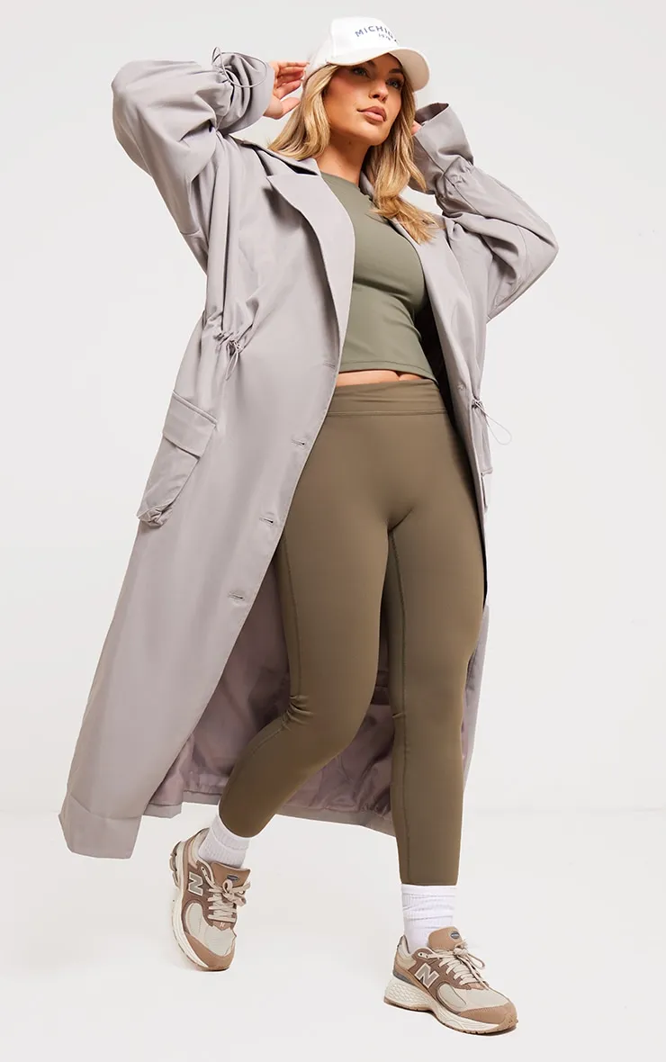 Grey Ruched Toggle Detail Trench Coat sold by Pretty Little Thing product image thumbnail 3