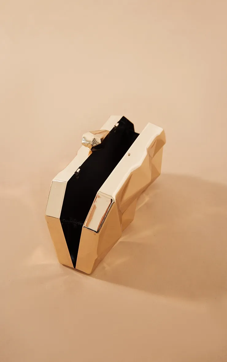 Gold Geometric Box Clutch sold by Pretty Little Thing product image thumbnail 3