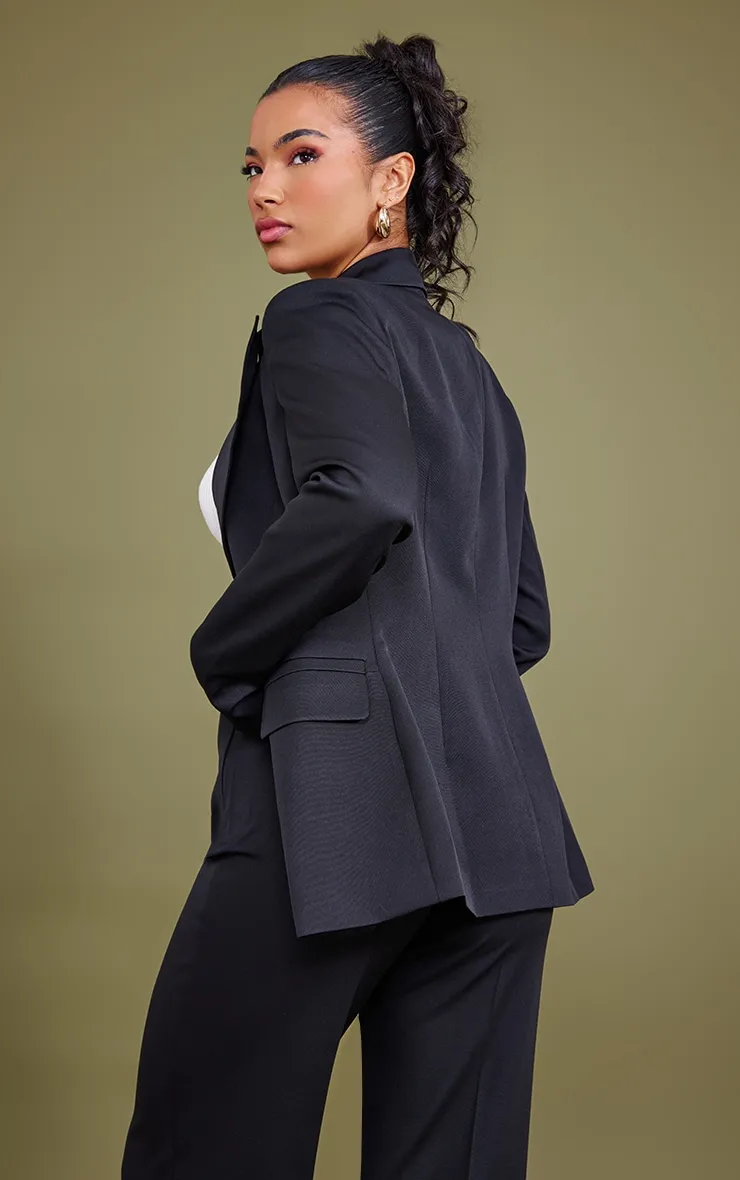 Black Woven Pocket Detail Double Breasted Blazer sold by Pretty Little Thing product image thumbnail 2