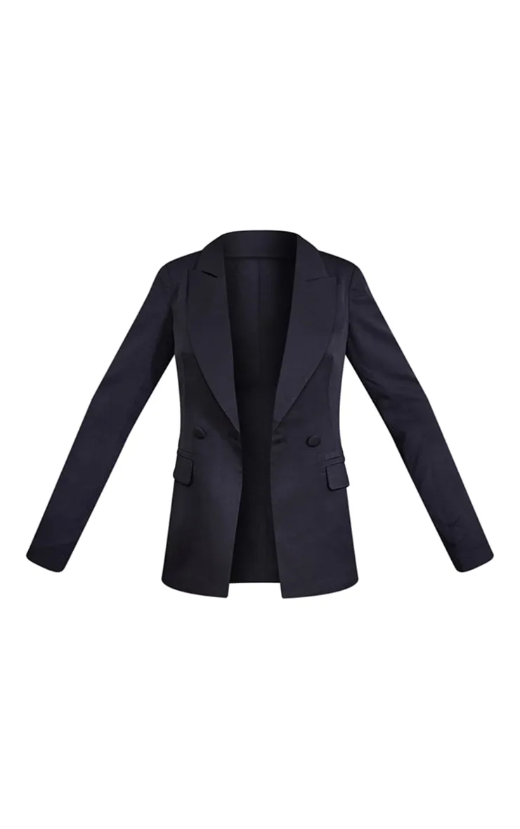Black Woven Pocket Detail Double Breasted Blazer sold by Pretty Little Thing product image thumbnail 5