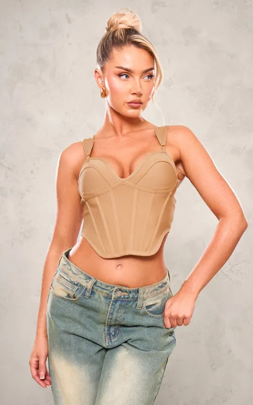 Stone Bandage Dip Hem Bust Cup Corset sold by Pretty Little Thing