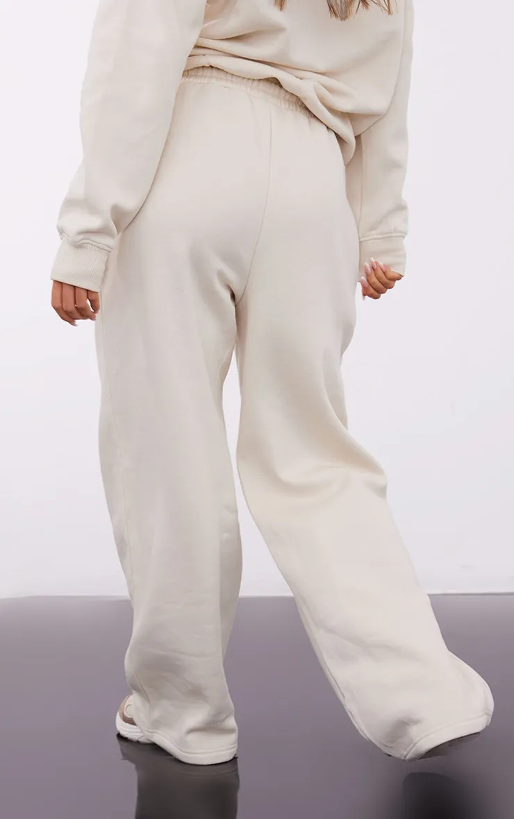 PRETTYLITTLETHING Petite Cream Badge Detail Straight Leg Joggers sold by Pretty Little Thing product image thumbnail 3