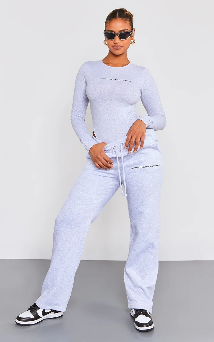 PRETTYLITTLETHING Ash Grey Logo Straight Leg Joggers sold by Pretty Little Thing
