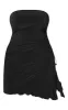 Shape Black Slinky Bandeau Ruched Side Frill Hem Bodycon Dress sold by Pretty Little Thing