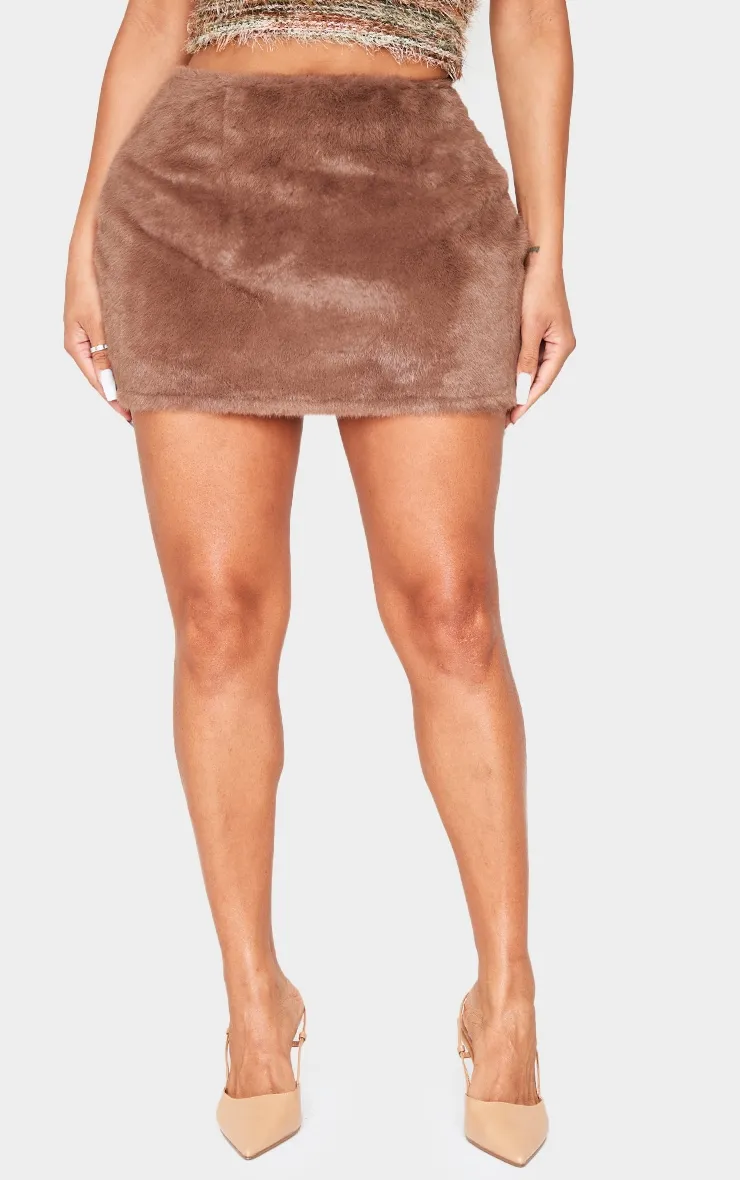 Shape Brown Fur Mini Skirt sold by Pretty Little Thing product image thumbnail 2