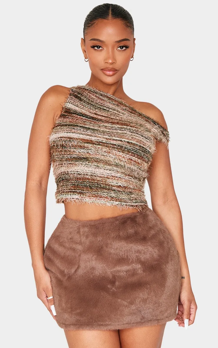 Shape Brown Fur Mini Skirt sold by Pretty Little Thing product image thumbnail 4