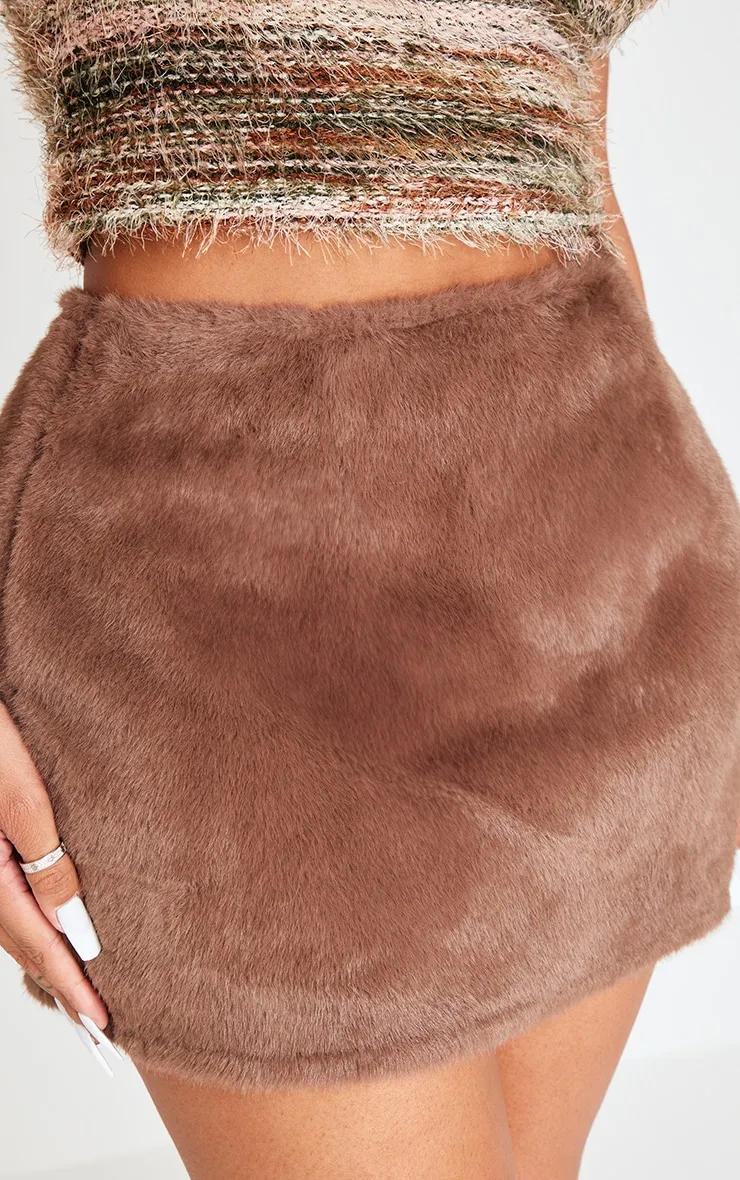 Shape Brown Fur Mini Skirt sold by Pretty Little Thing product image thumbnail 5