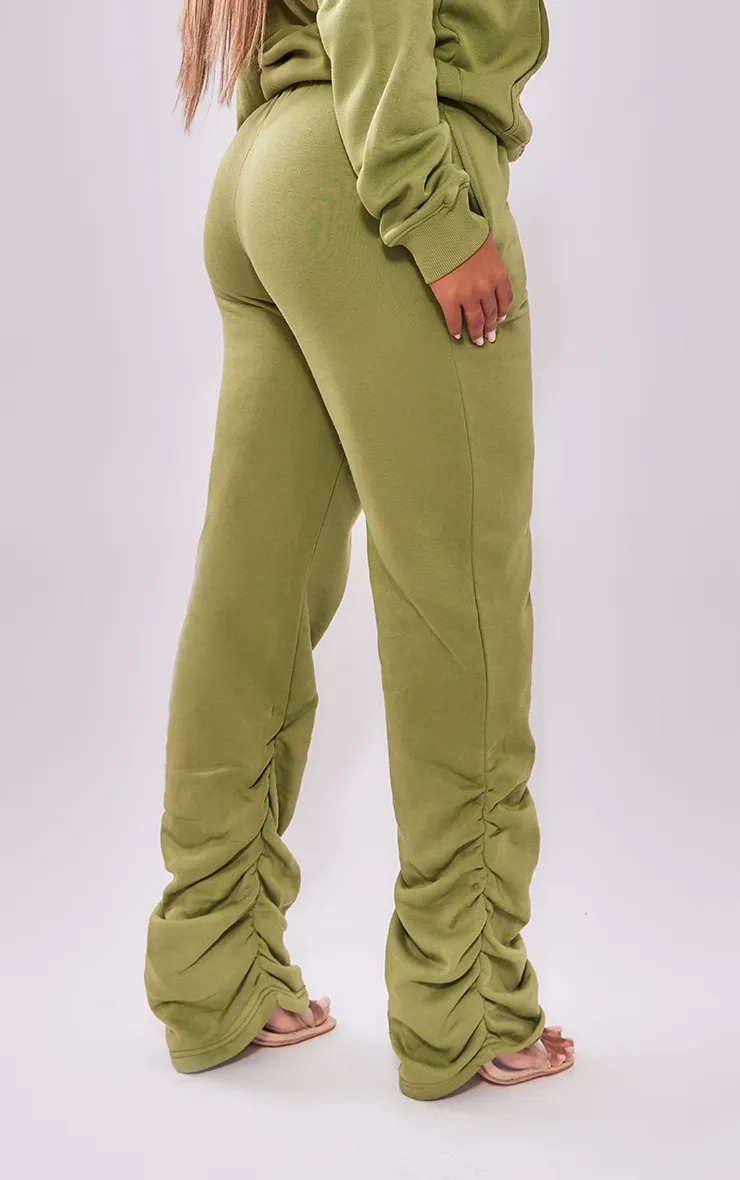 PRETTYLITTLETHING Shape Khaki Embroidered Ruched Leg Joggers sold by Pretty Little Thing product image thumbnail 3