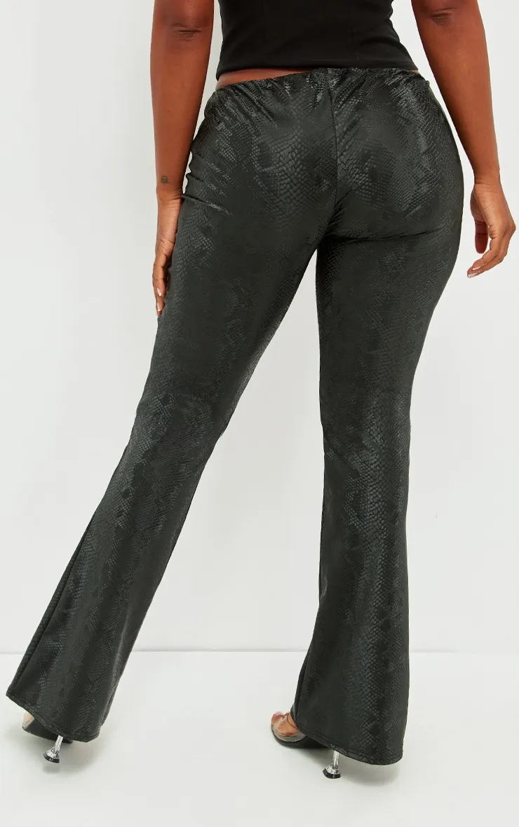 Shape Black Croc Print Faux Leather Straight Leg Trousers sold by Pretty Little Thing product image thumbnail 3