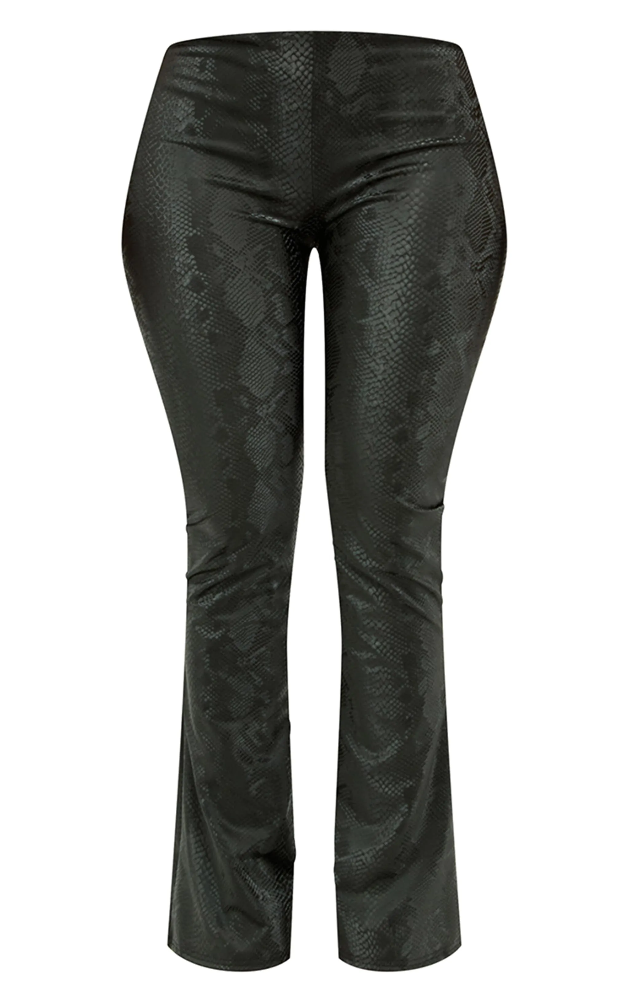 Shape Black Croc Print Faux Leather Straight Leg Trousers sold by Pretty Little Thing product image thumbnail 5