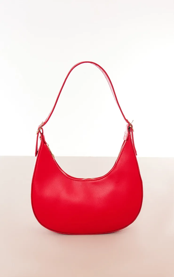 Cherry Red Curved PU Shoulder Bag sold by Pretty Little Thing product image thumbnail 3