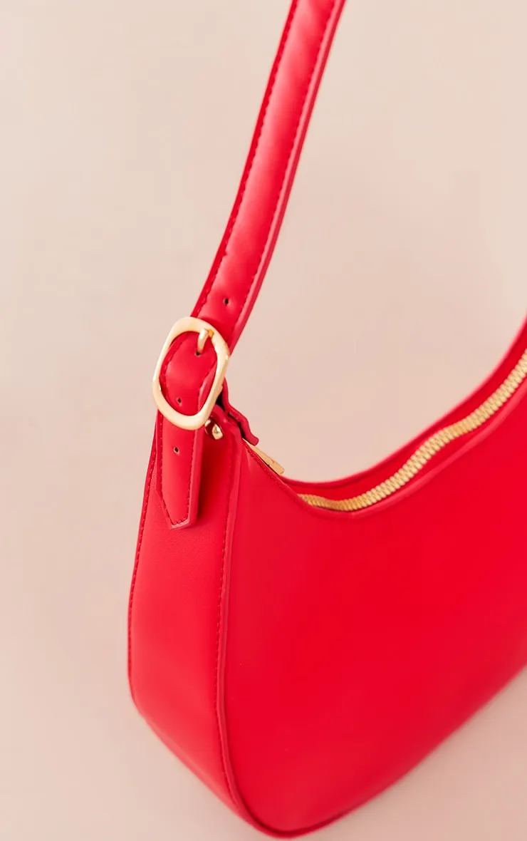 Cherry Red Curved PU Shoulder Bag sold by Pretty Little Thing product image thumbnail 4