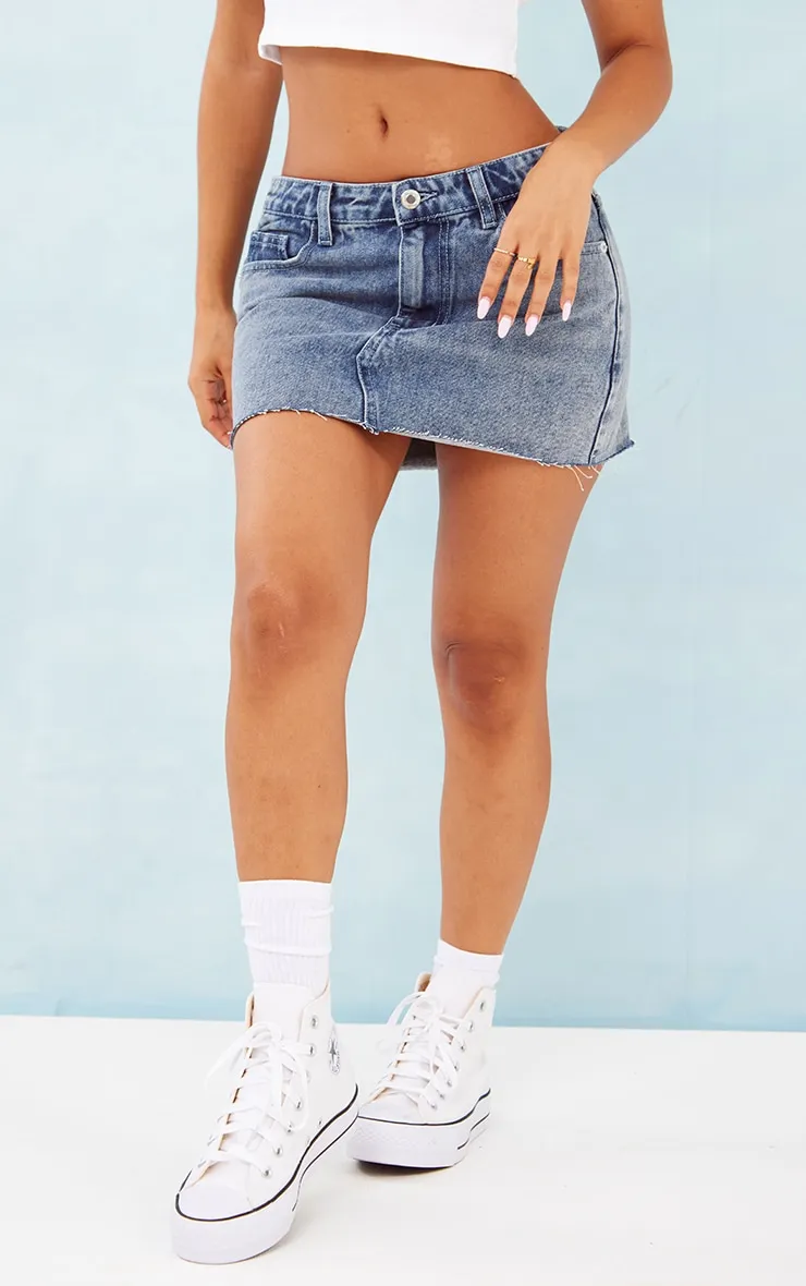 Petite Light Blue Frayed Denim Mini Skirt sold by Pretty Little Thing product image thumbnail 2