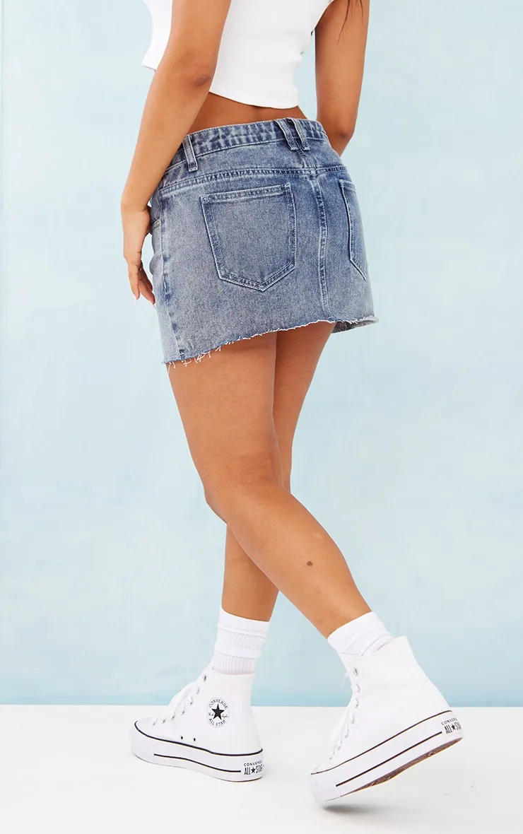 Petite Light Blue Frayed Denim Mini Skirt sold by Pretty Little Thing product image thumbnail 3