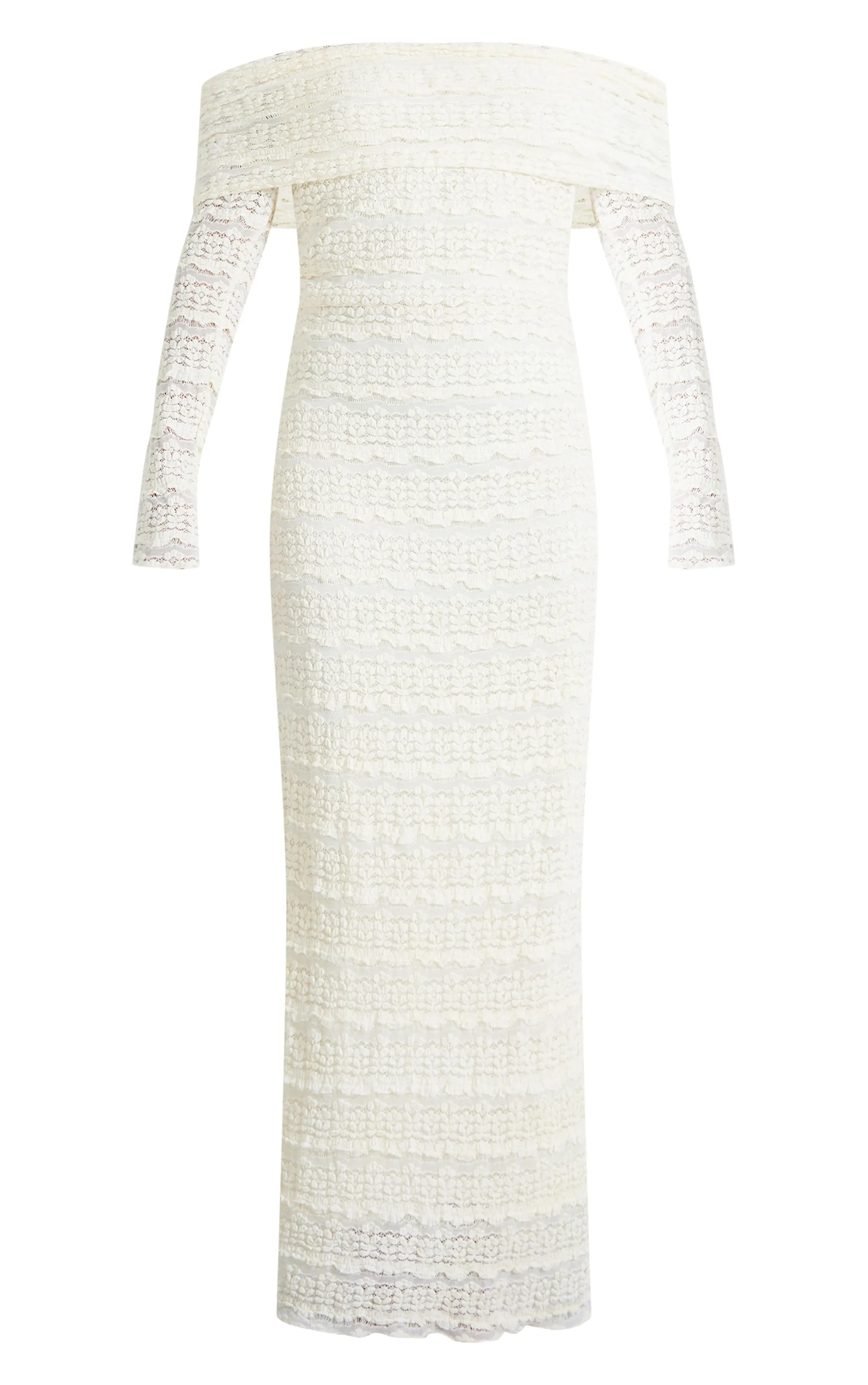 White Textured Bardot Maxi Dress sold by Pretty Little Thing product image thumbnail 5