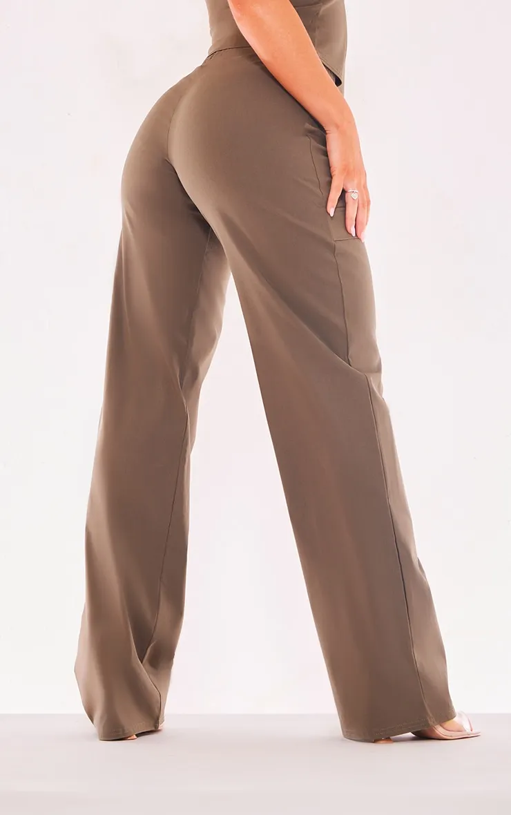 Khaki Stretch Woven Low Rise Cargo Trousers sold by Pretty Little Thing product image thumbnail 3
