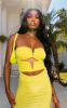 Lime Slinky Bandeau V Bar Detail Cut Out Bodycon Dress sold by Pretty Little Thing
