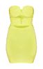Lime Slinky Bandeau V Bar Detail Cut Out Bodycon Dress sold by Pretty Little Thing
