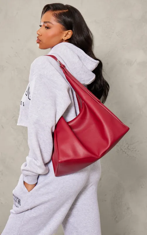 Cherry Red PU Slouchy Oversized Tote Bag sold by Pretty Little Thing
